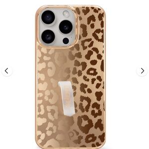 Loopy Case Gold and Brown iPhone 15 pro Max Case with Leopard Print